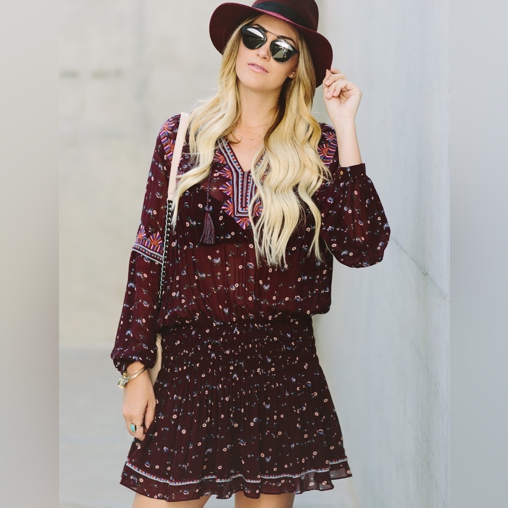 {Ulla Johnson} Gita Sheer Floral Silk Georgette Dress, Size 2